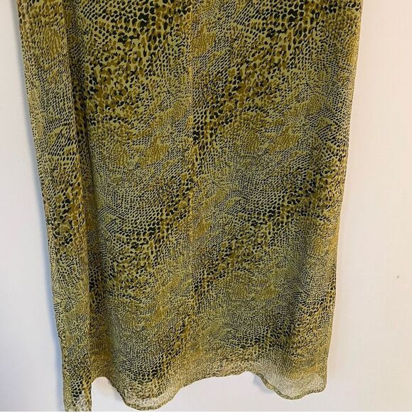 Vintage Robbie Bee 100% Silk Midi Dress Brown Animal Print Sleeveless Size 10 - Picture 6 of 9